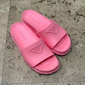 Prada Women's Vibrant Pink Slide Sandals